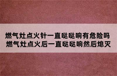 燃气灶点火针一直哒哒响有危险吗 燃气灶点火后一直哒哒响然后熄灭